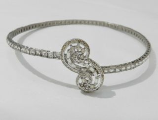 Vintage Art Deco Channel Set Crystal Rhinestone Wrap Choker Necklace