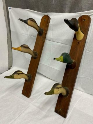 Vintage Three Duck Head Gun Rack Wall Mount By The Decoy Shop