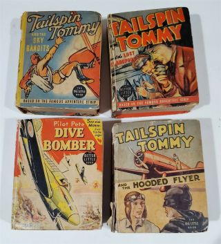 17 Vintage 30/40s Big Little Book Tailspin Tommy Pilot Pete Dive Bomber