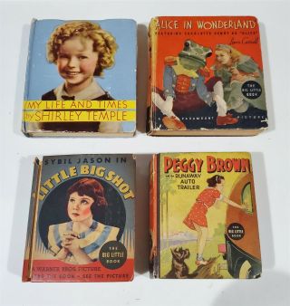18 Vintage 30/40s Big Little Book Shirley Temple Alice In The Wonderland Etc