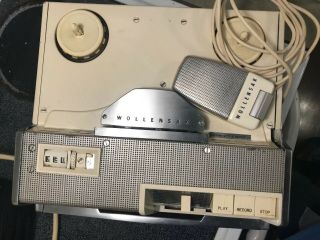Vintage Wollensak T - 1500 Reel To Reel Magnetic Tape Recorder W/ Microphone