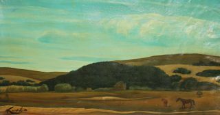 Vintage Czech Modernist Expressionist Landscape Oil Painting Signed Kupka