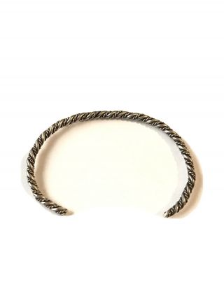 Vintage Navajo Sterling Silver Braided Twisted Rope Cuff Bracelet