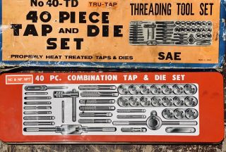 Vintage 40piece Tap And Die Set Nc & Nf,  Npt