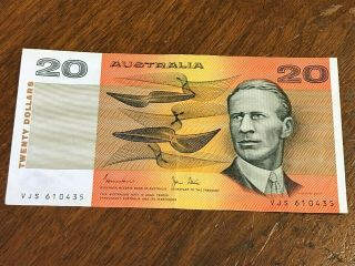 (1983) Australia $20 Twenty Dollars Vintage Banknote,  Johnson Stone Vjs