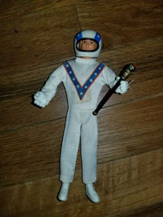 Vintage Ideal Evel Knievel Stunt Cycle Action Figure W/helmet & Scepter