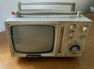 Vtg 60s Sony 5 - 307UW Micro TV All Channel Transistor TV Receiver w/ Manuals 3