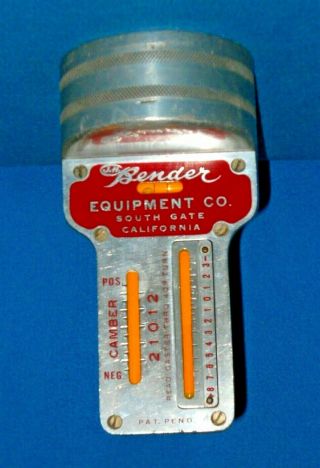 Vintage J.  H.  Bender Magnetic Caster Camber Gauge