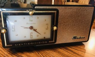 Vintage Bulova Clock Tube Radio Model A Clock & Radio