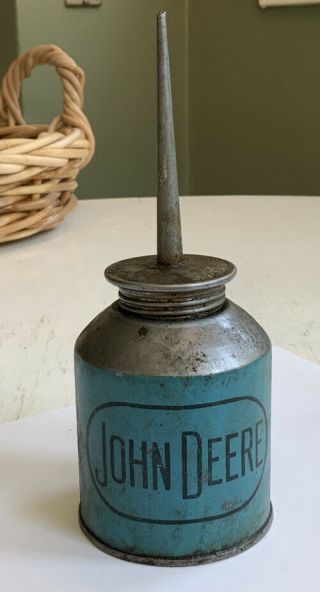 Vintage John Deere Blue Oiler Oil Can Highly Collectible