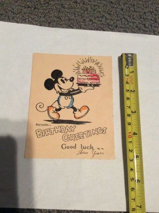 Vintage Walt Disney Hall Brothers Birthday Greeting Card Mickey Mouse