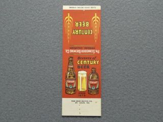Century Beer Matchbook Cover - Vintage Salesman Sample - Trinidad Co Brewing