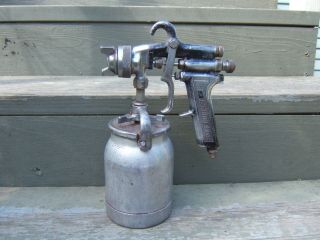 Vintage Binks Paint Spray Gun With Canister Model 7 Made In U.  S.  A.