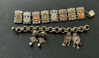 Assorted Vintage Sterling Silver,  Laton,  Ff,  Others And Metal Jewelry,  Mexico