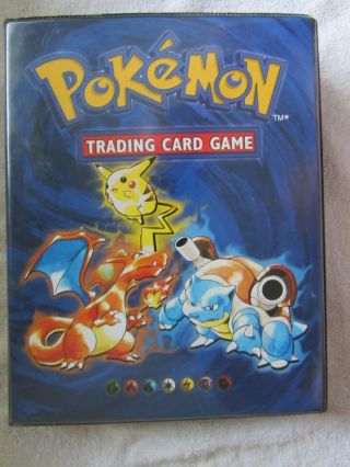 1999 Pokemon Trading Card Album With Over 100 Vtg Trading Cards