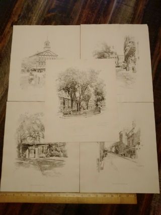 Francis T.  Getty Vintage Lithographs 1927,  Foster Brothers Boston Architecture
