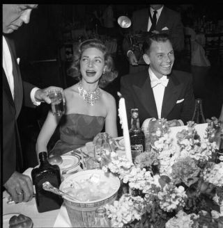 Frank Sinatra Lauren Bacall Candid Vintage 2.  25 X 2.  25 Camera Negative