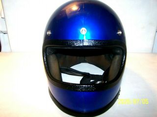 Vintage 1984 Vg Ii Full Face Motorcycle Helmet Blue Adult Size L - Xl