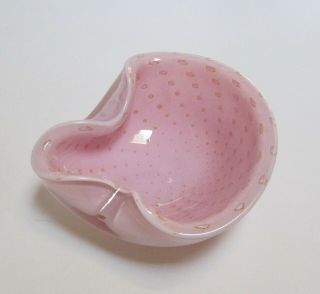 Vintage Murano Barbini Sommerso Control Bubble Pink Bowl Ashtray 4