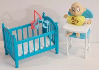 Vintage Nickelodeon Rugrats Baby Diil World Room Crib High Chair