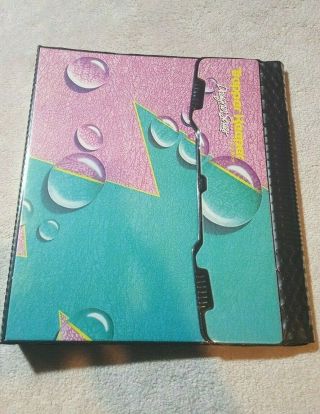Vtg 90s Mead Trapper Keeper Notebook Designer Series Pink/turquoise Water Drops