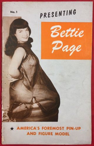 Vtg 50s Presenting Bettie Page No.  1 Spicy Nude Heels Nylons Girlie Risque Pinups