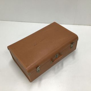 Vintage Brown Vinyl Suitcase By Everlite Checkered Interior 402