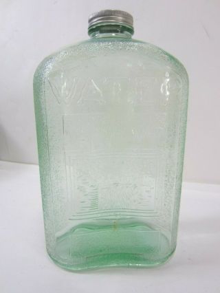 Vintage Hemingray Glass Co.  Green Refrigerator Bottle " Water " Ah