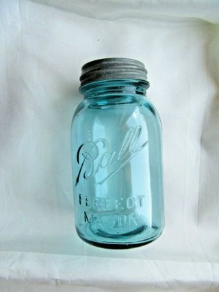 Vintage Blue Ball Perfect Mason 13 Quart Canning Jar W/zinc Lid