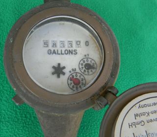 Vintage Spanner Brass Water Meter West German Steampunk 3