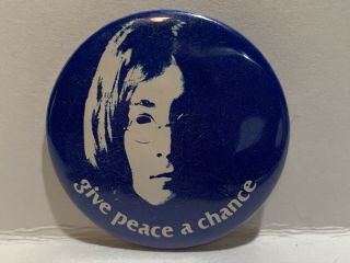 Vintage John Lennon / Plastic Ono Band Give Peace A Chance Stickback Button Pin
