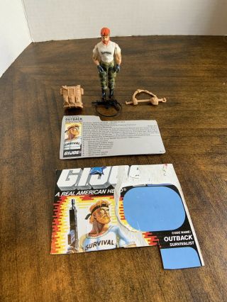 Gi Joe Arah Outback 1987 Vintage Near Complete W/ Accessories & I.  D.  Card