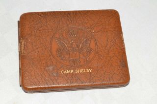Vintage Wwii Era Camp Shelby Ms United States U.  S.  Army Cigarette Case