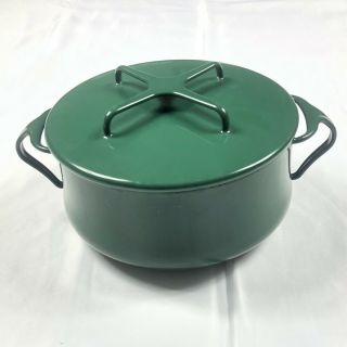 Vintage Dansk International Designs Ltd Enamelware 2 Quart Pot Dutch Oven Green
