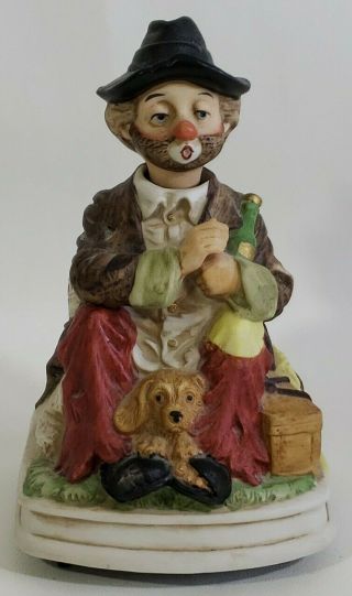 Vtg Waco Melody In Motion Willie Hobo Clown Animated Music Box Beatles Yesterday