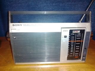 Vtg 1960s Sony Solid State Portable Transistor Radio Fm/am 7f - 81w &
