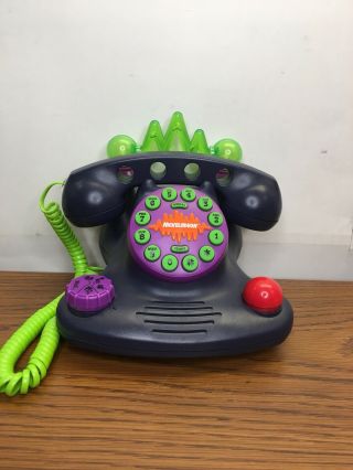 Vintage Nickelodeon Talk Blaster Landline Phone Talks & Lights Up 1997