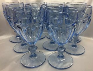 Vintage Libbey Duratuff Misty Blue Gibraltar Water Iced Tea Goblets Glasses 9
