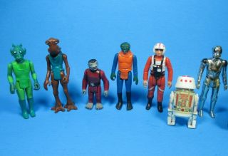 Star Wars 1978 - 79 Vintage Loose Figures Luke Boba Fett Greedo Gonk R5d4