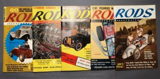 Vintage 1960s Rods Illustrated Magazines (5) Great Cond Great Covers Collectors