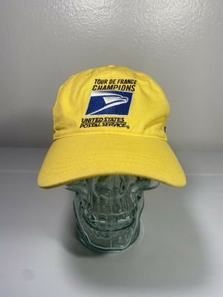 Vtg Tour De France Lance Armstrong Usps 5x Yellow Cycling Cap Hat Trek 1999 Nike
