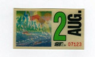 Pa Transit Monthly Ticket Bus Pittsburgh Pennsylvania August 1992 Water Skiing