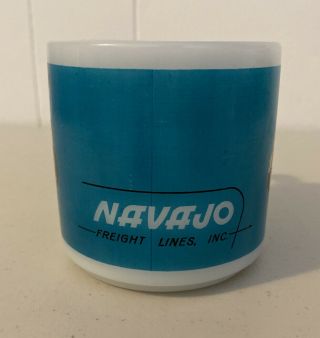 Vintage Navajo Freight Lines Blue Double Sided Coffee Tea Milk Mug Cup