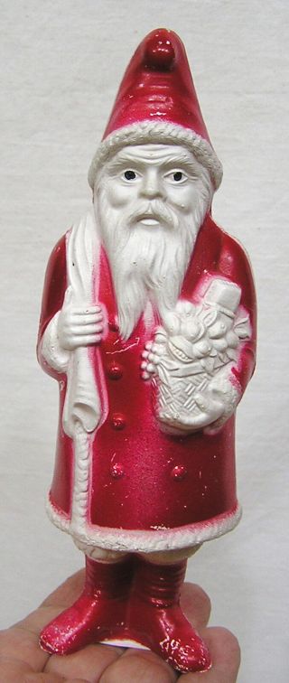 Vintage Christmas Irwin Tall Plastic Santa 1950s - 7 1/4 " Tall Usa