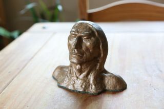 Vintage Cast Francis West Native American Indian Bust Bookend