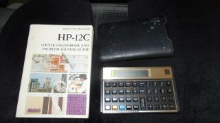 Vintage Hp 12c Financial Calculator With Case & Handbook