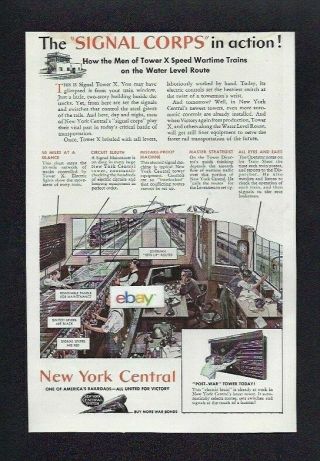 York Central Railroad 1944 Signal Corps In Action Tower X Cutaway Ad