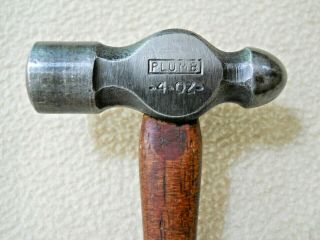 Vintage Plumb 4 Oz Ball Pein Peen Hammer / Permabond