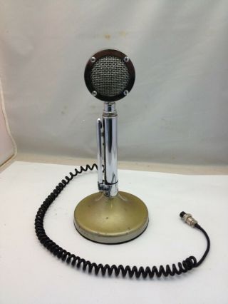 Vintage Astatic D - 104 Microphone Chrome Lollipop With Stand