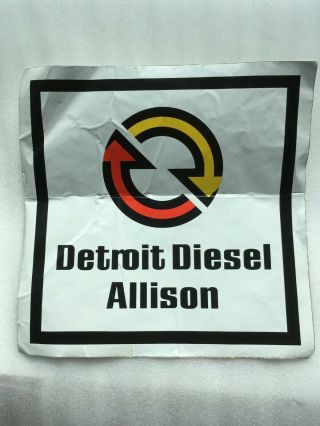 Vintage Big 12 " X 12 " Detroit Diesel Allison Sign Decal Engine Sticker Logo